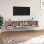 2 db szürke sonoma színű szerelt fa faliszekrény 100x36,5x35 cm 3