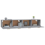 2 db szürke sonoma színű szerelt fa faliszekrény 100x36,5x35 cm 4