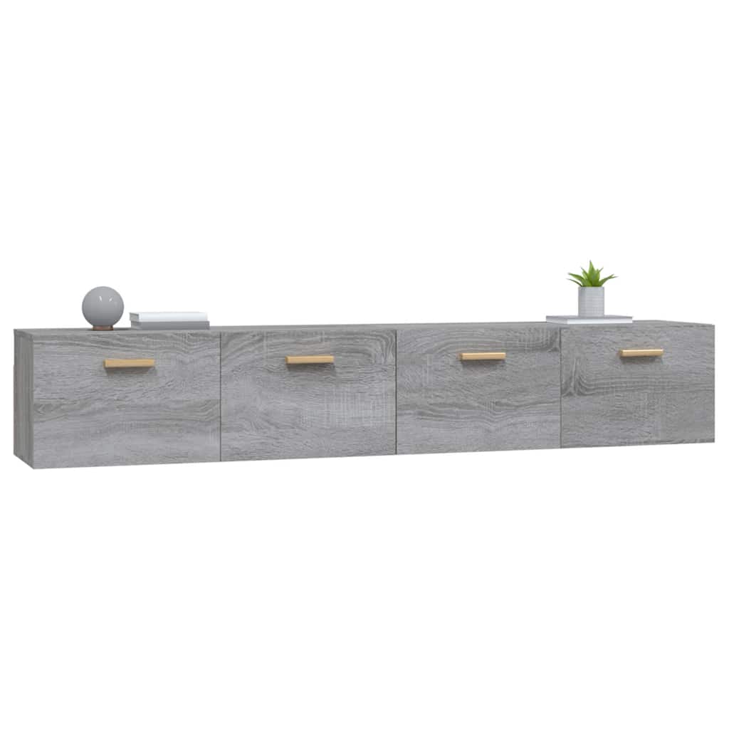 2 db szürke sonoma színű szerelt fa faliszekrény 100x36,5x35 cm 5