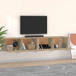 2 db sonoma tölgy színű szerelt fa faliszekrény 100x36,5x35 cm 3