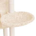 Krémszínű macskabútor szizál kaparófákkal 108,5 cm 7