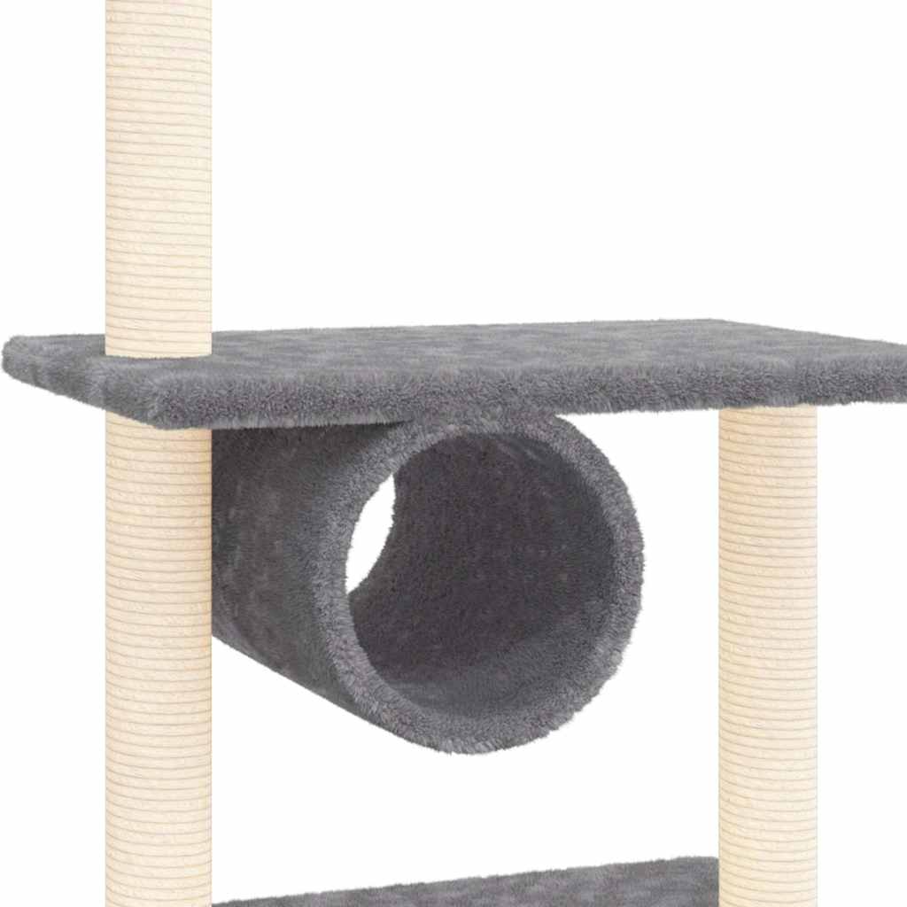 Sötétszürke macskabútor szizál kaparófával 279 cm 6