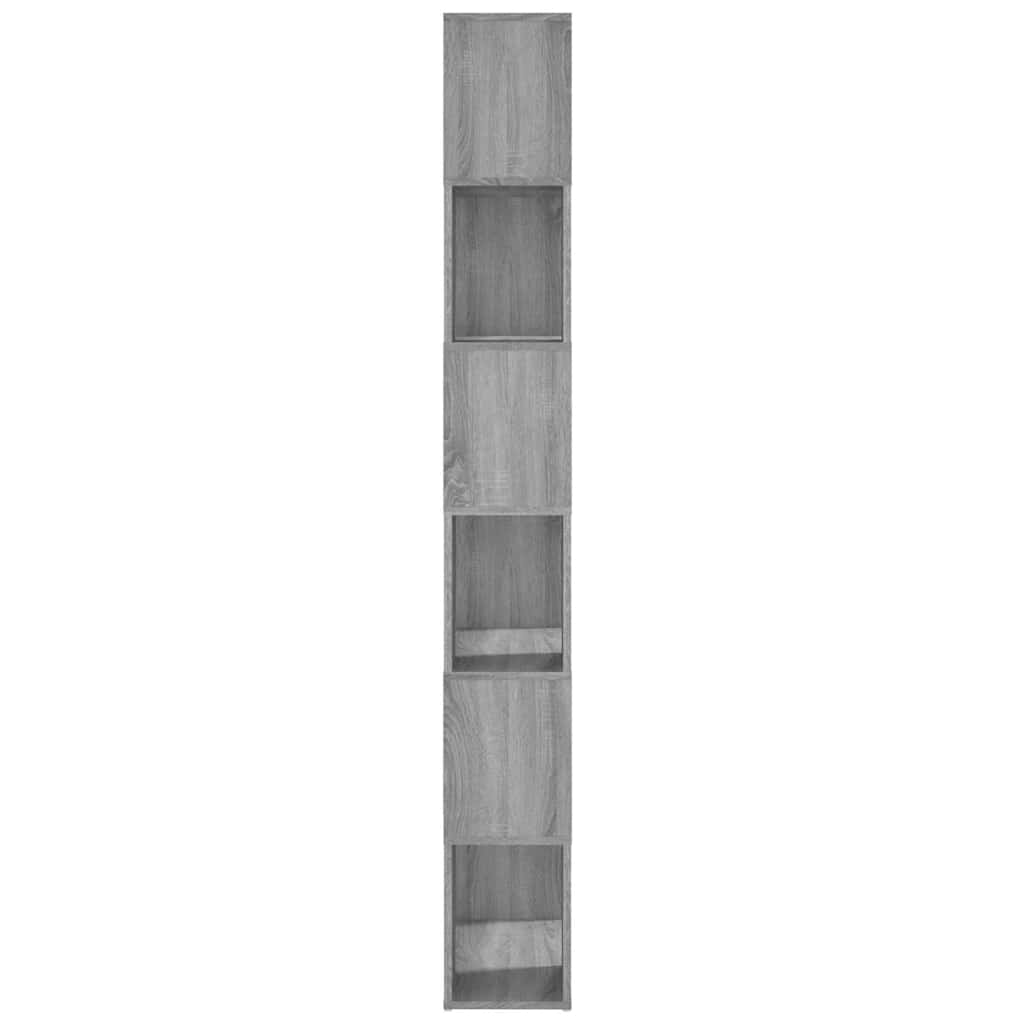 Szürke sonoma színű térelválasztó könyvszekrény 60x24x186 cm 6
