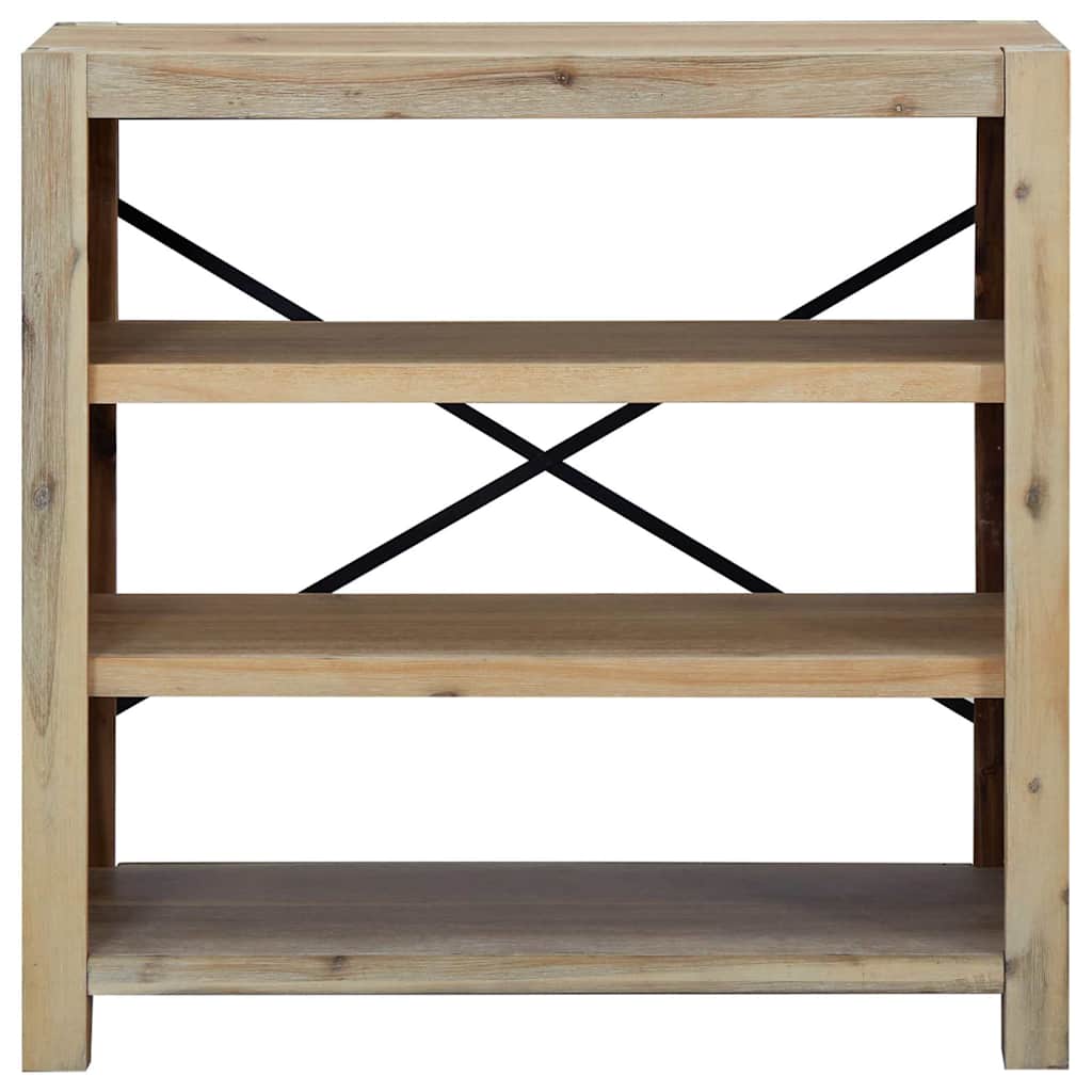 3-szintes tömör akácfa könyvespolc 80 x 30 x 80 cm 3