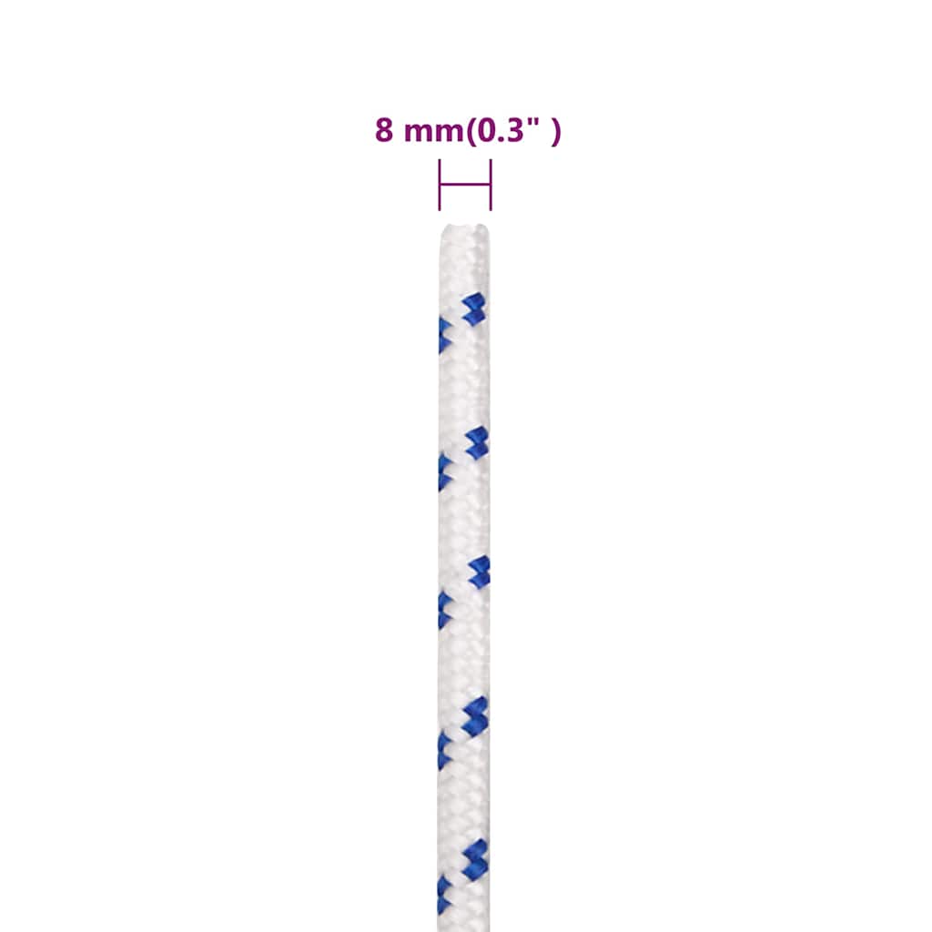 Fehér polipropilén hajókötél 8 mm 250 m 6