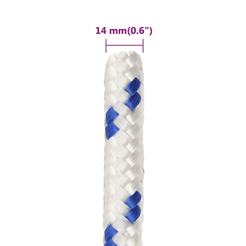 Fehér polipropilén hajókötél 14 mm 25 m 6