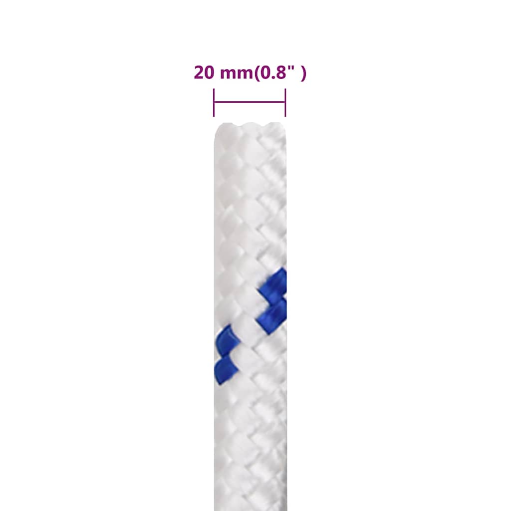 Fehér polipropilén hajókötél 20 mm 50 m 6