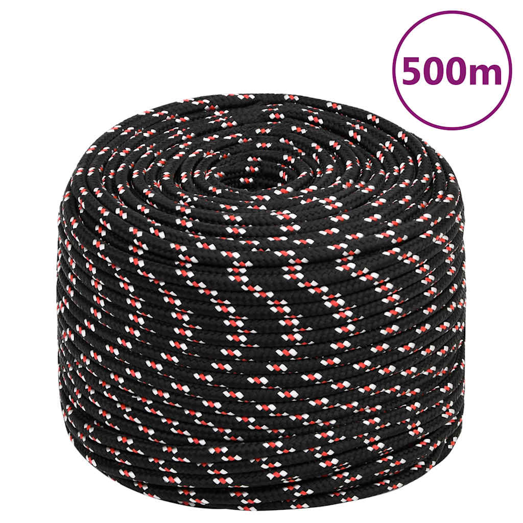 Fekete polipropilén hajókötél 10 mm 500 m
