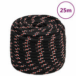 Fekete polipropilén hajókötél 16 mm 25 m