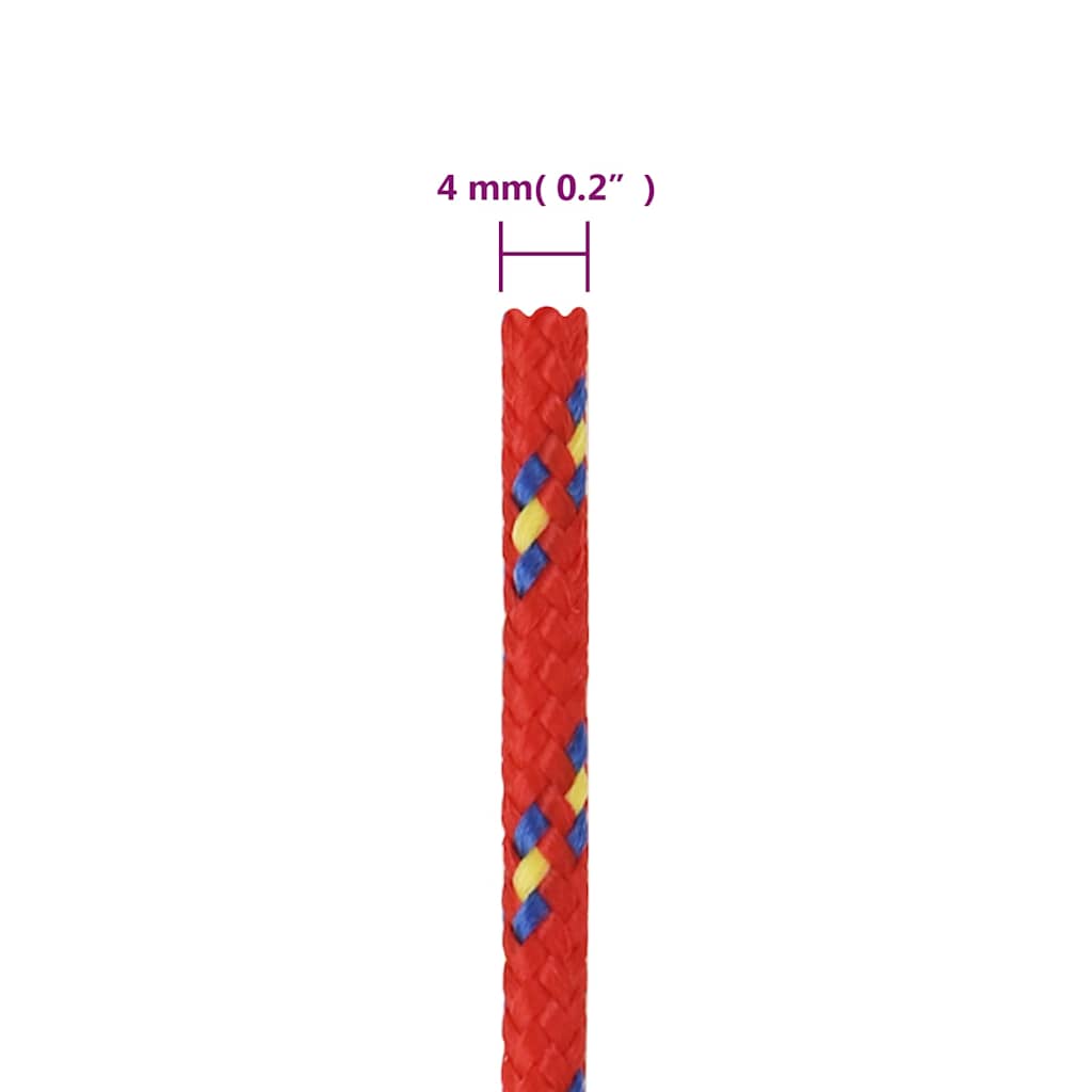 Piros polipropilén hajókötél 4 mm 250 m 6