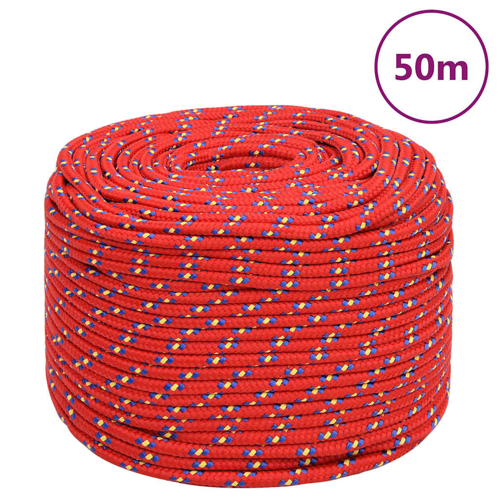 Piros polipropilén hajókötél 6 mm 50 m