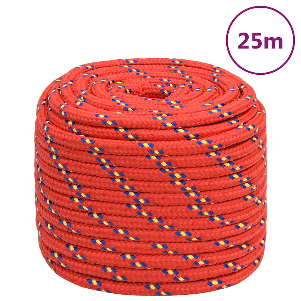 Piros polipropilén hajókötél 16 mm 25 m