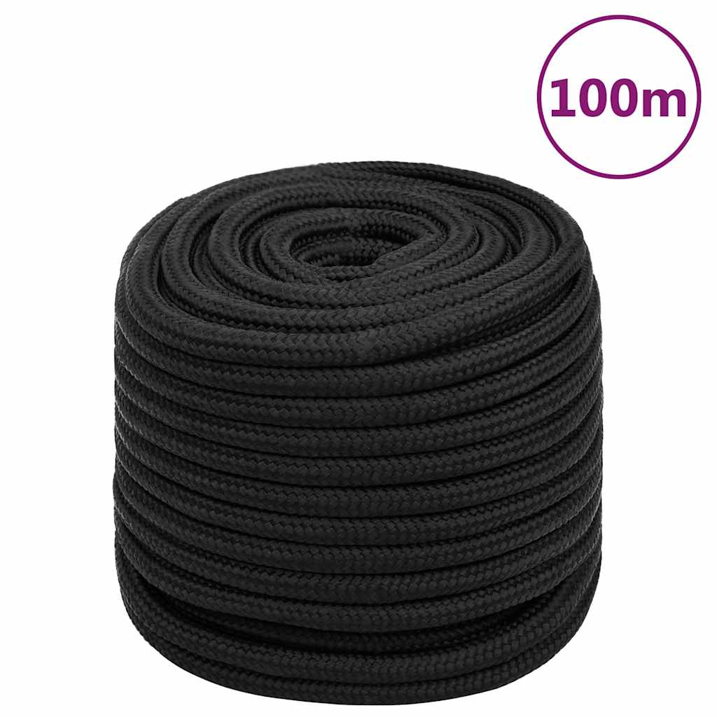 Teljesen fekete polipropilén hajókötél 16 mm 100 m
