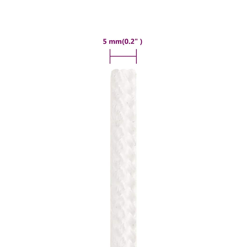 Teljesen fehér polipropilén hajókötél 5 mm 50 m 6