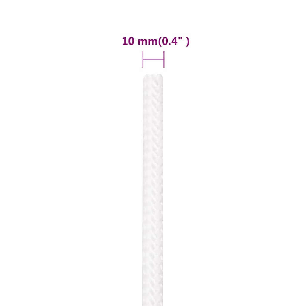 Teljesen fehér polipropilén hajókötél 10 mm 500 m 6