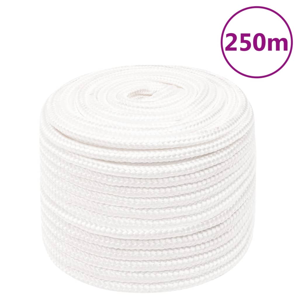 Teljesen fehér polipropilén hajókötél 12 mm 250 m