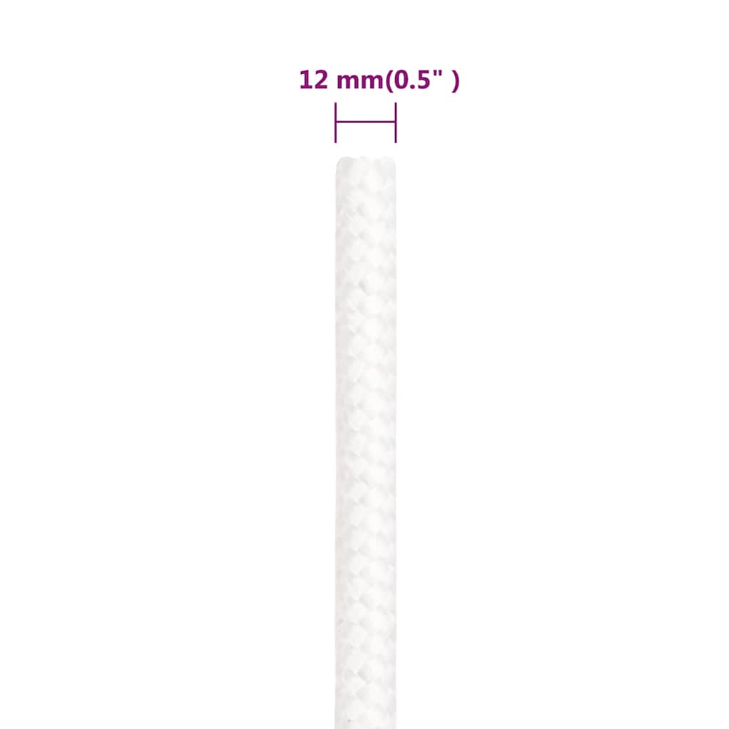 Teljesen fehér polipropilén hajókötél 12 mm 250 m 6