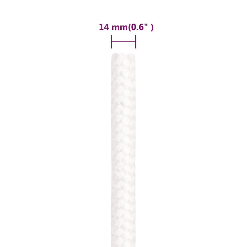 Teljesen fehér polipropilén hajókötél 14 mm 250 m 6