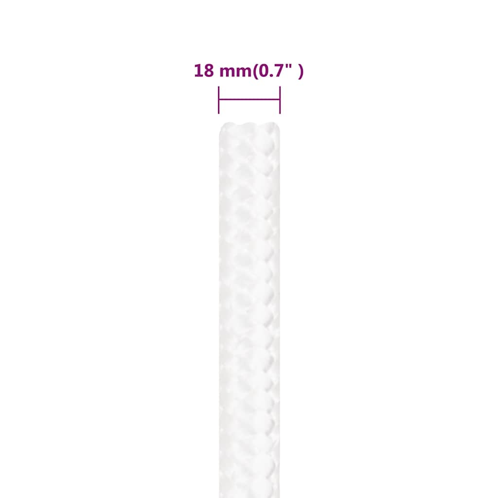 Teljesen fehér polipropilén hajókötél 18 mm 100 m 6