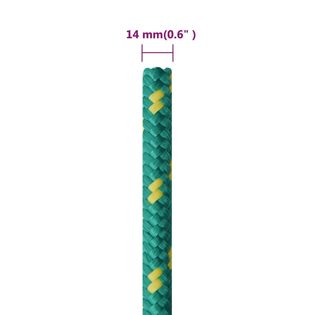 Zöld polipropilén hajókötél 14 mm 250 m 6