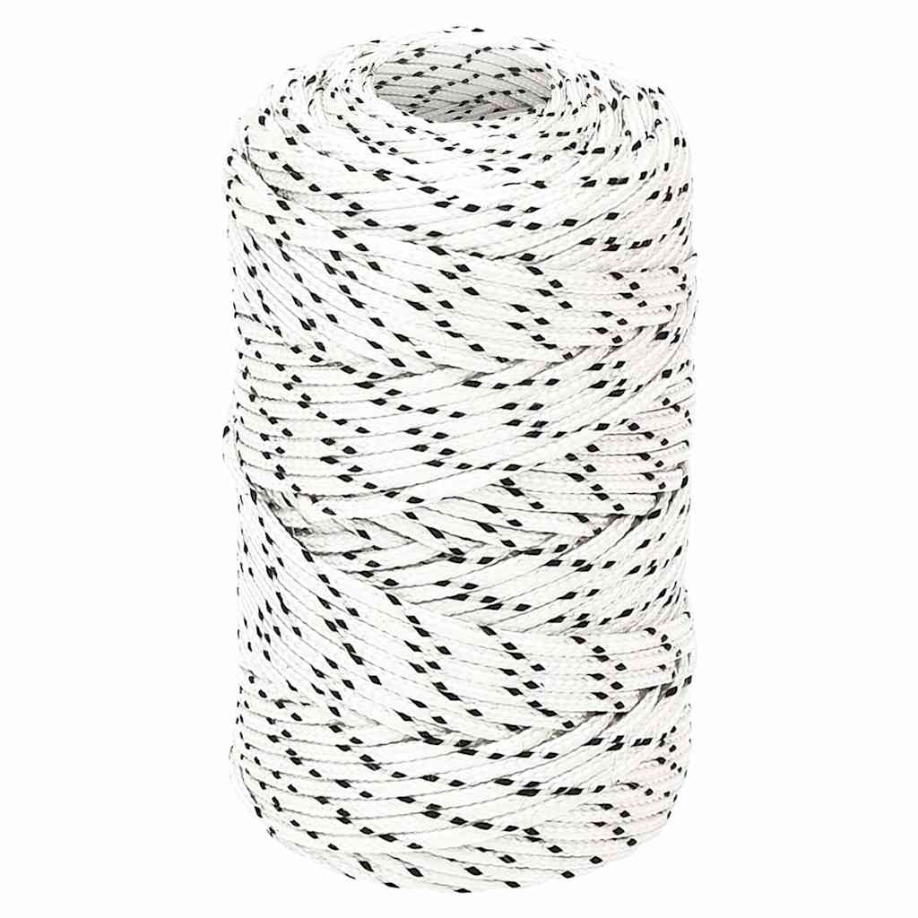 Fehér poliészter fonott csónakkötél 2 mm x 500 m