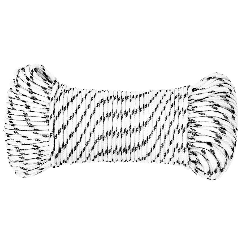 Fehér poliészter fonott csónakkötél 5 mm x 50 m 2