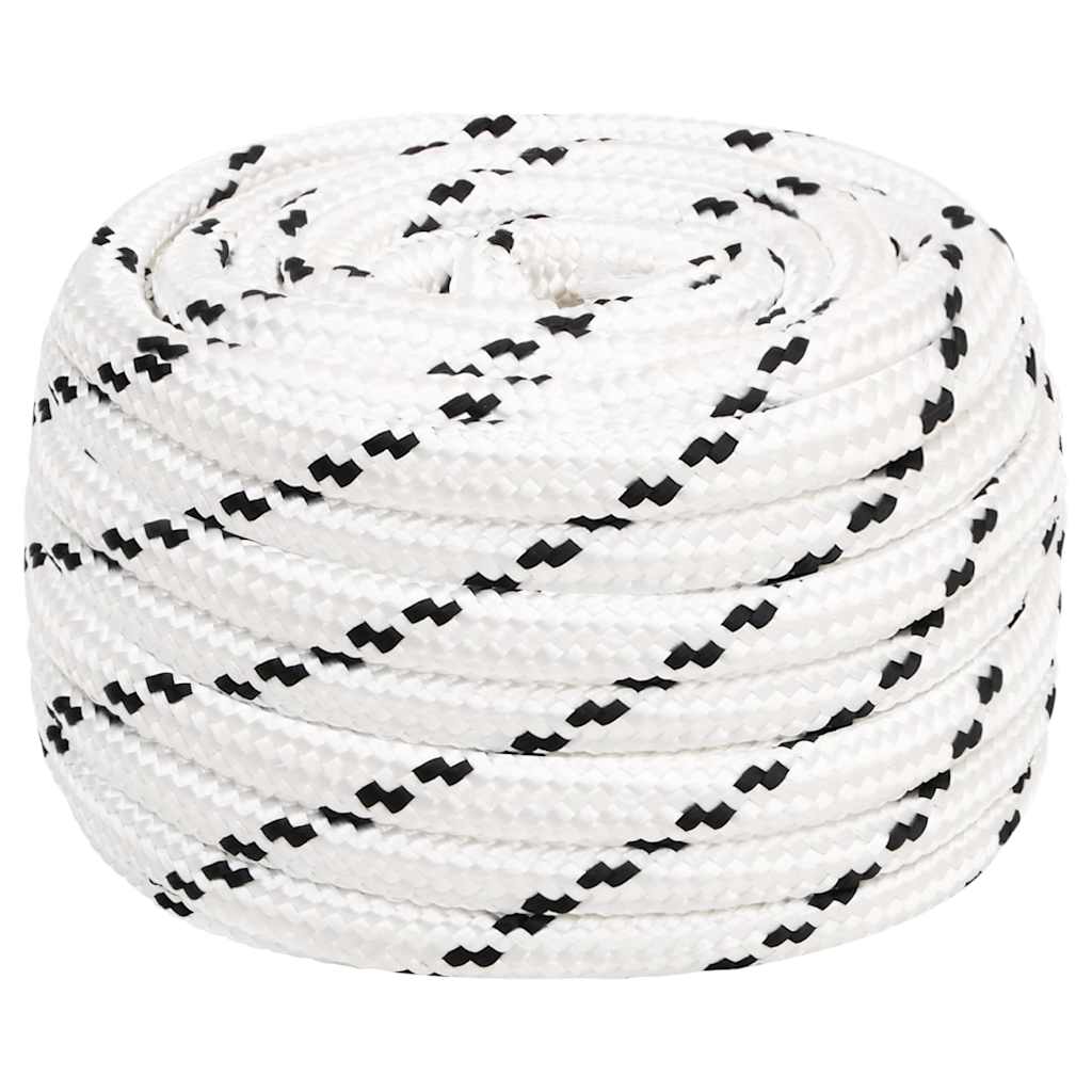 Fehér poliészter fonott csónakkötél 20 mm x 100 m