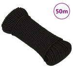 Fekete poliészter munkakötél 3 mm 50 m
