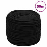 Fekete poliészter munkakötél 8 mm 50 m