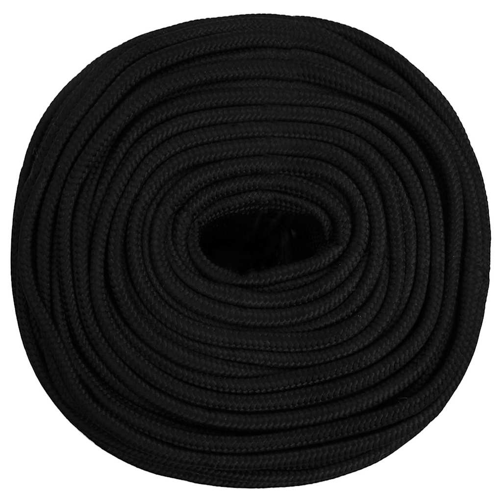 Fekete poliészter munkakötél 8 mm 50 m 3