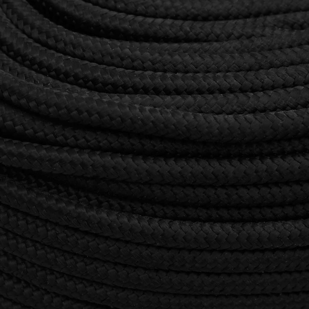 Fekete poliészter munkakötél 10 mm 25 m 4