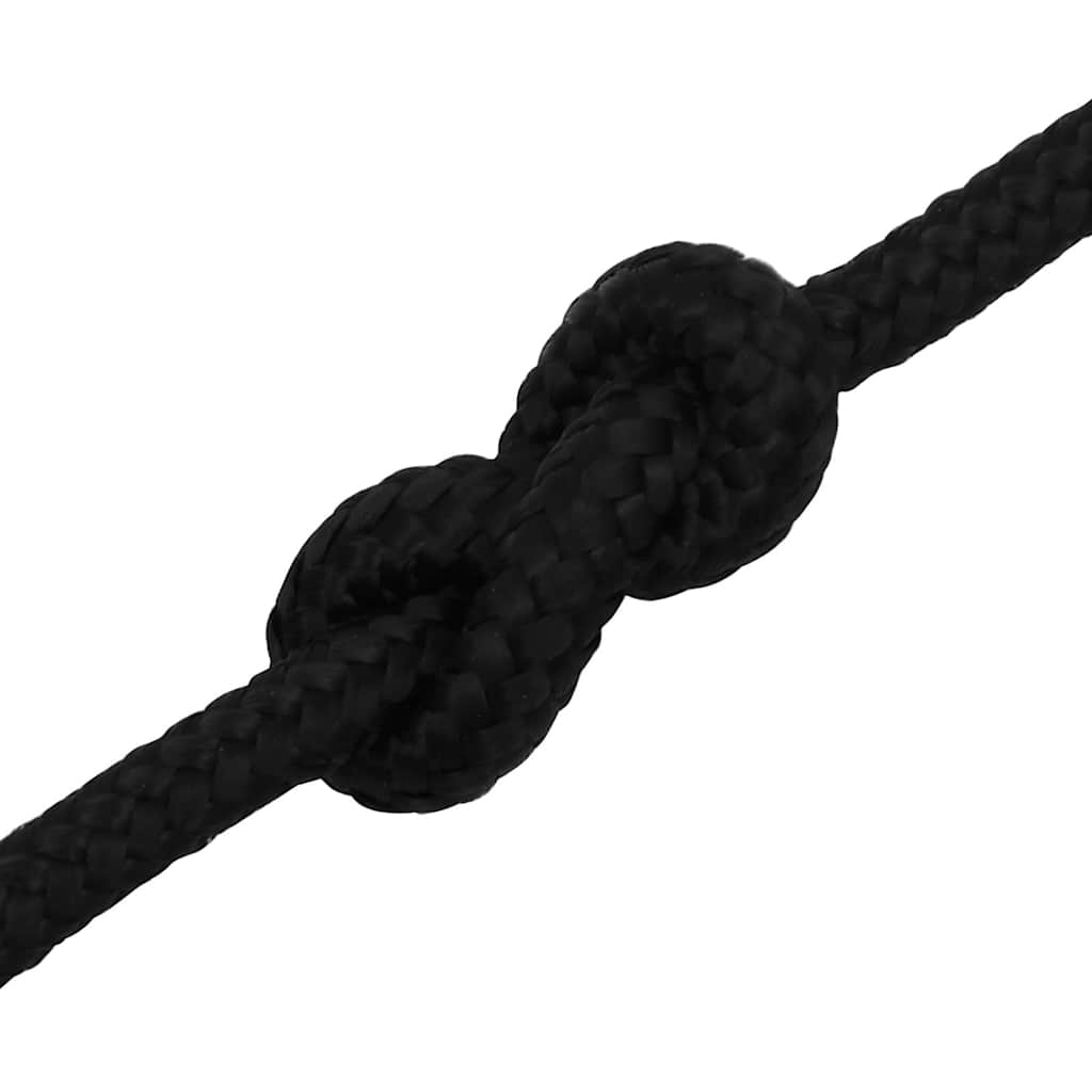 Fekete poliészter munkakötél 10 mm 25 m 5