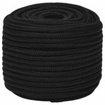 Fekete poliészter munkakötél 14 mm 25 m 2