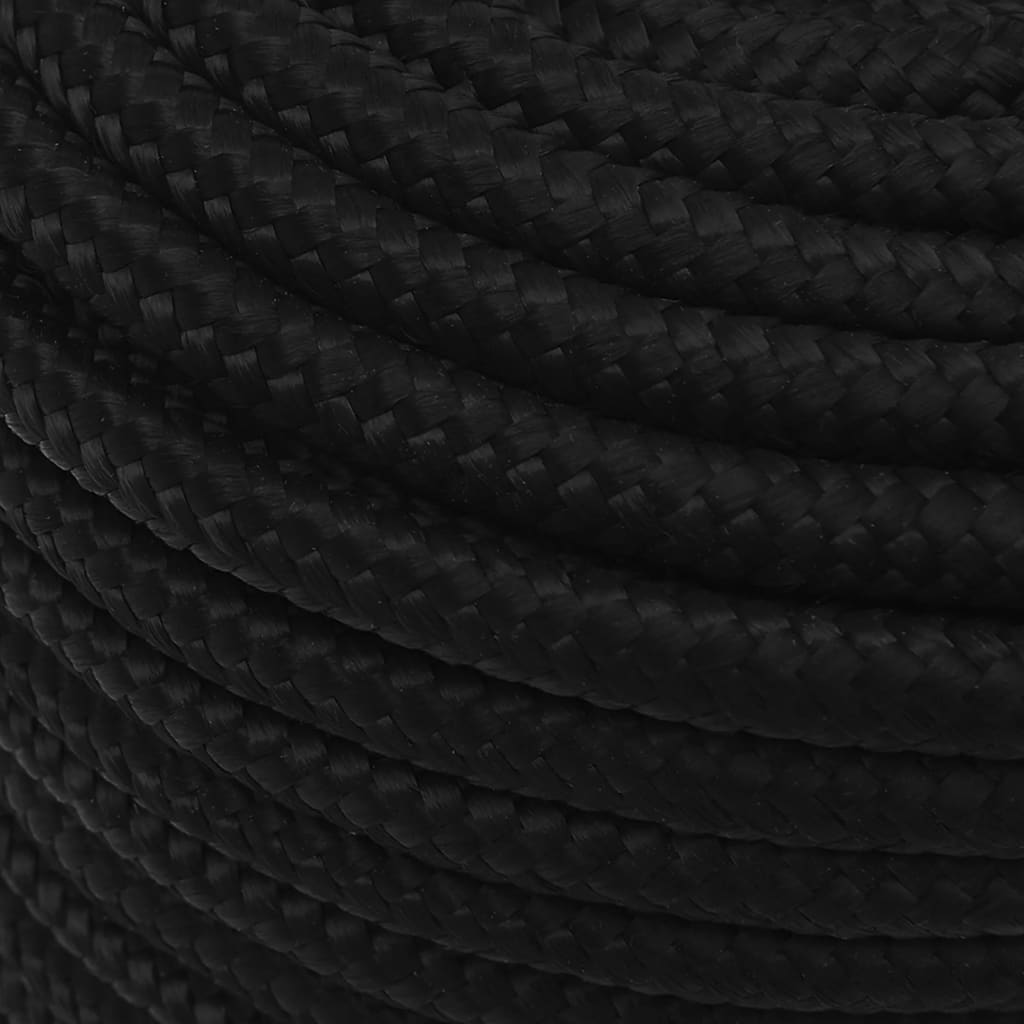 Fekete poliészter munkakötél 14 mm 100 m 4