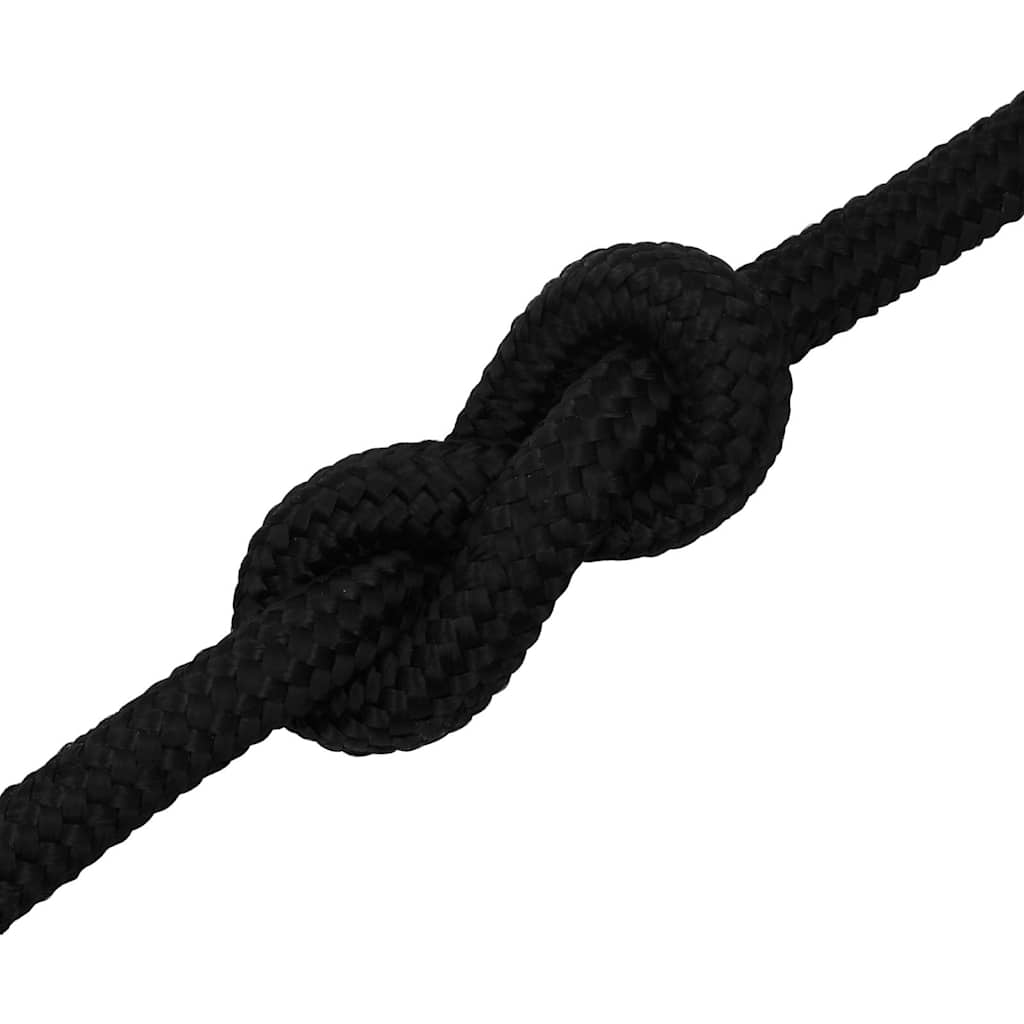 Fekete poliészter munkakötél 20 mm 50 m 5