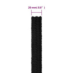 Fekete poliészter munkakötél 20 mm 50 m 6