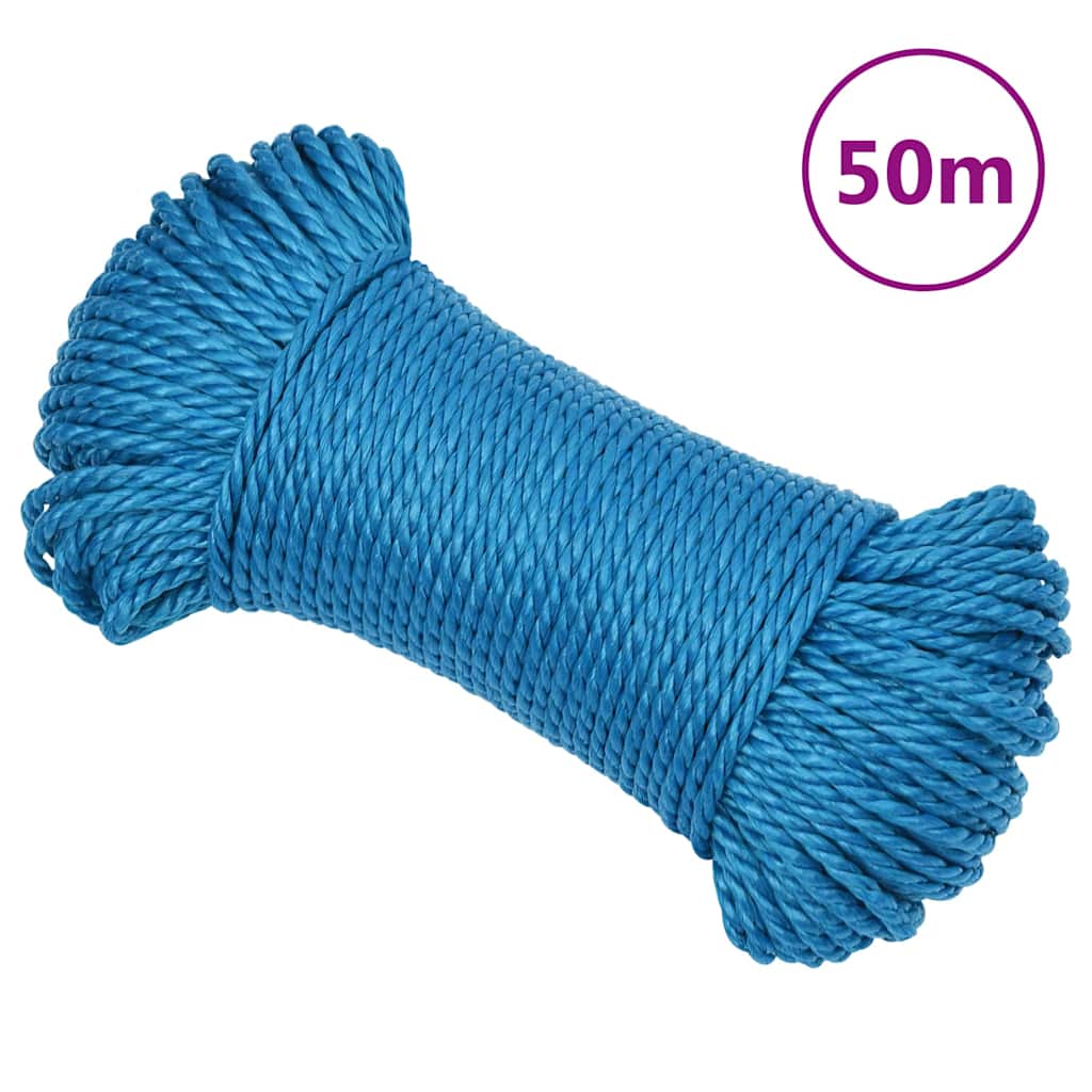 Kék polipropilén munkakötél 8 mm 50 m