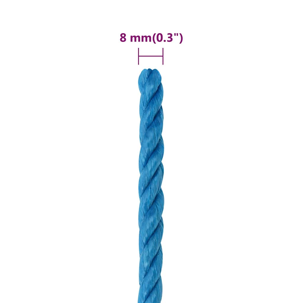 Kék polipropilén munkakötél 8 mm 50 m 6
