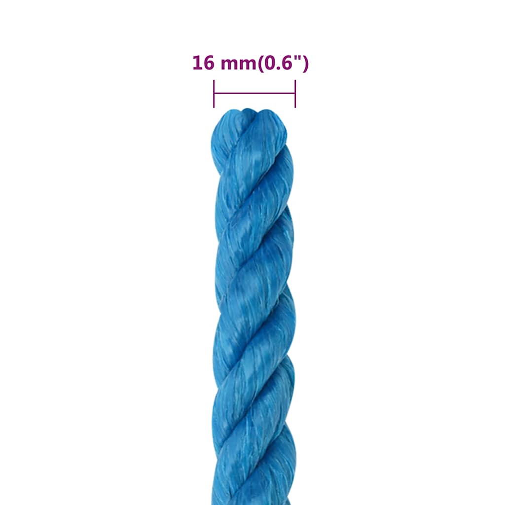 Kék polipropilén munkakötél 16 mm 25 m 6