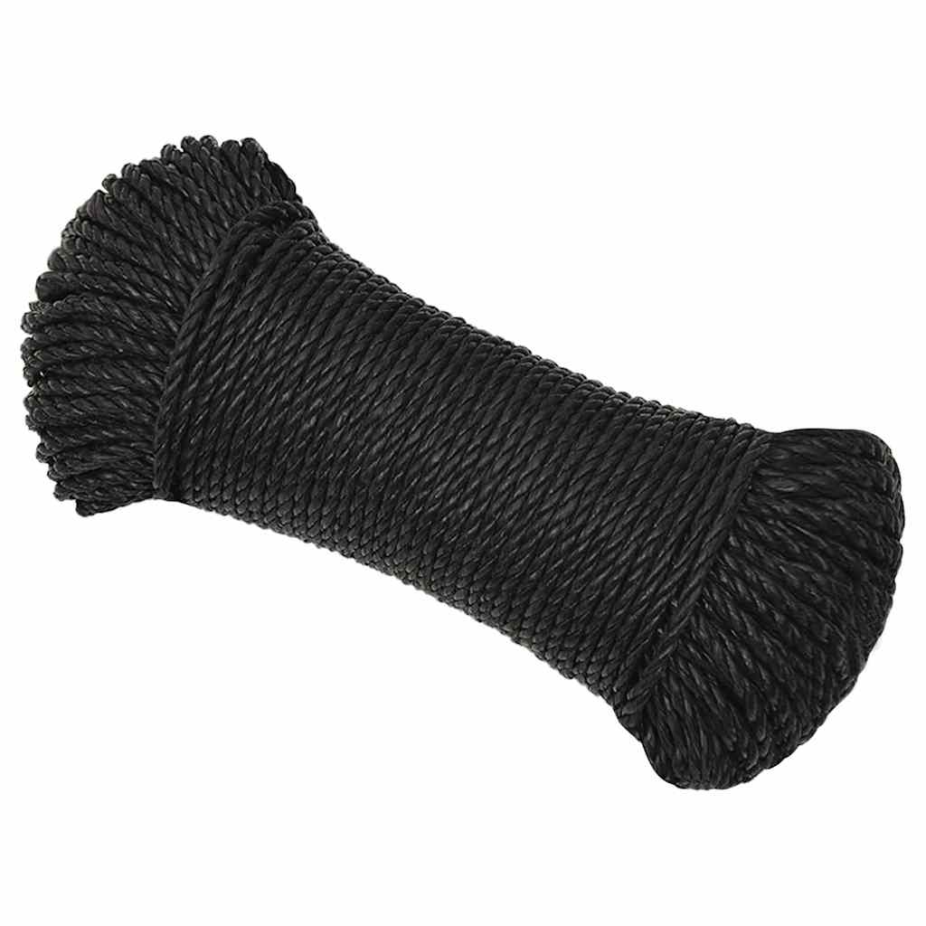 Fekete polipropilén munkakötél 8 mm 50 m 2