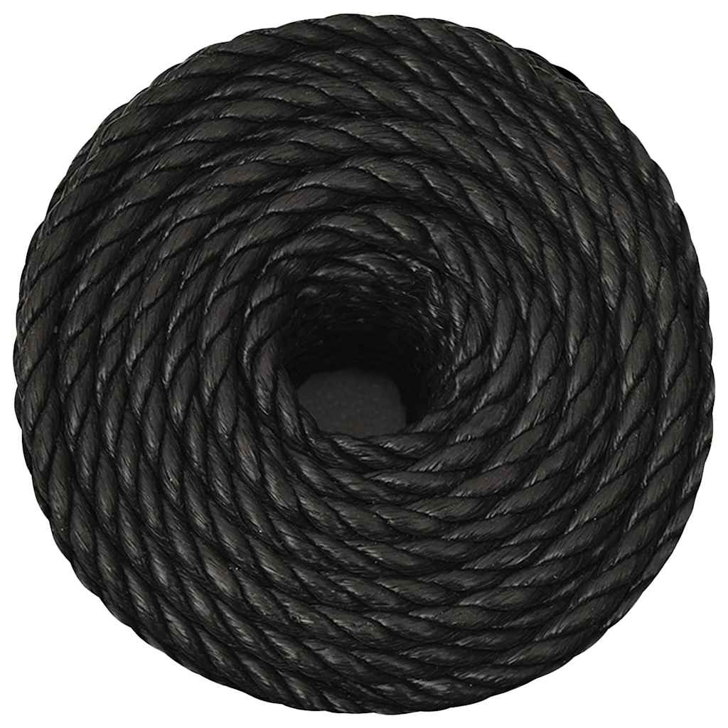 Fekete polipropilén munkakötél 10 mm 100 m 3