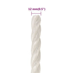 Fehér polipropilén munkakötél 12 mm 250 m 6