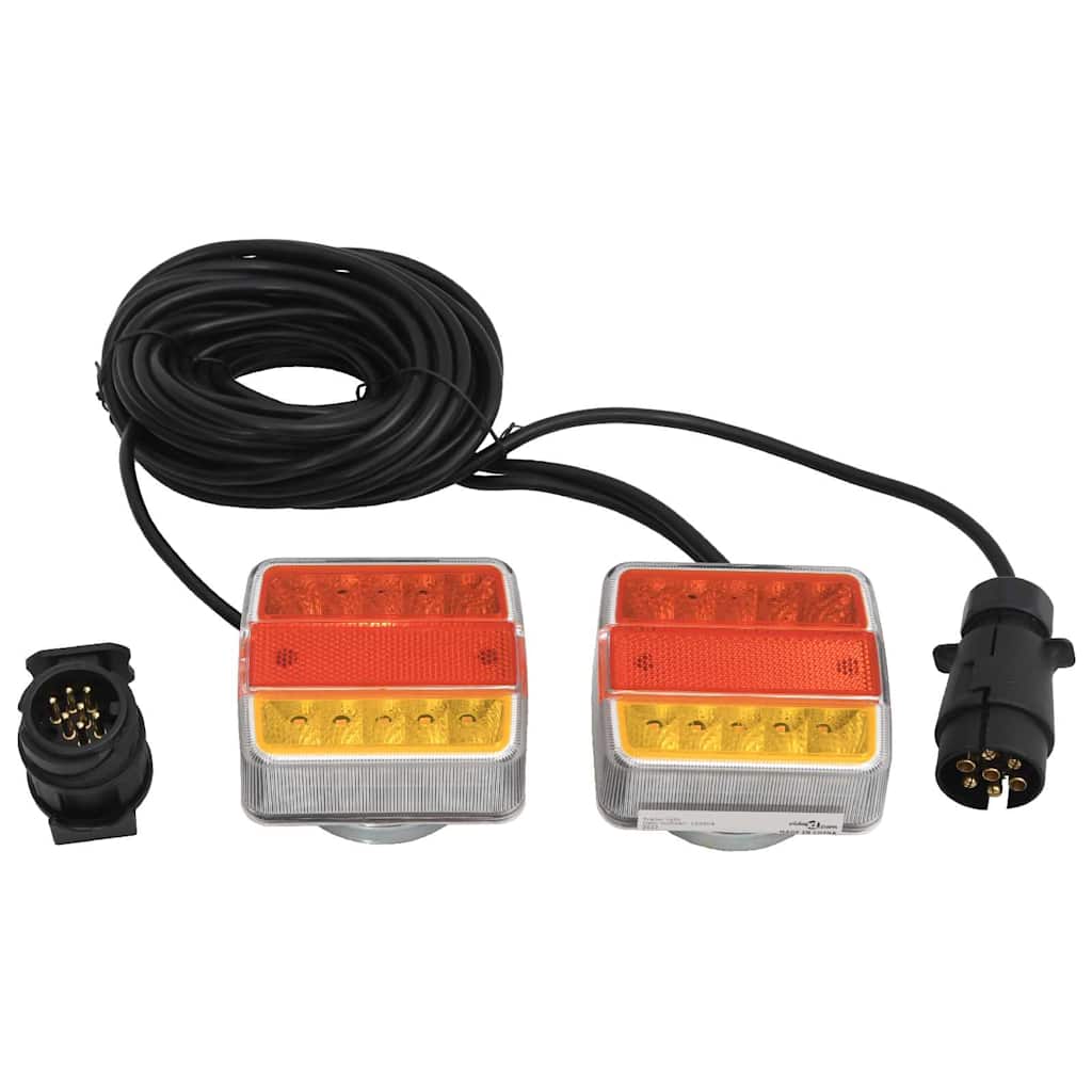 2 db piros utánfutólámpa LED-izzóval 10,5 x 7,5 x 10 cm 12 V