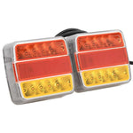 2 db piros utánfutólámpa LED-izzóval 10,5 x 7,5 x 10 cm 12 V 2
