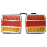 2 db piros utánfutólámpa LED-izzóval 10,5 x 7,5 x 10 cm 12 V 3