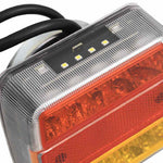 2 db piros utánfutólámpa LED-izzóval 10,5 x 7,5 x 10 cm 12 V 5