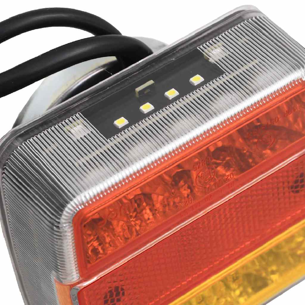 2 db piros utánfutólámpa LED-izzóval 10,5 x 7,5 x 10 cm 12 V 5