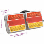 2 db piros utánfutólámpa LED-izzóval 10,5 x 7,5 x 10 cm 12 V 9