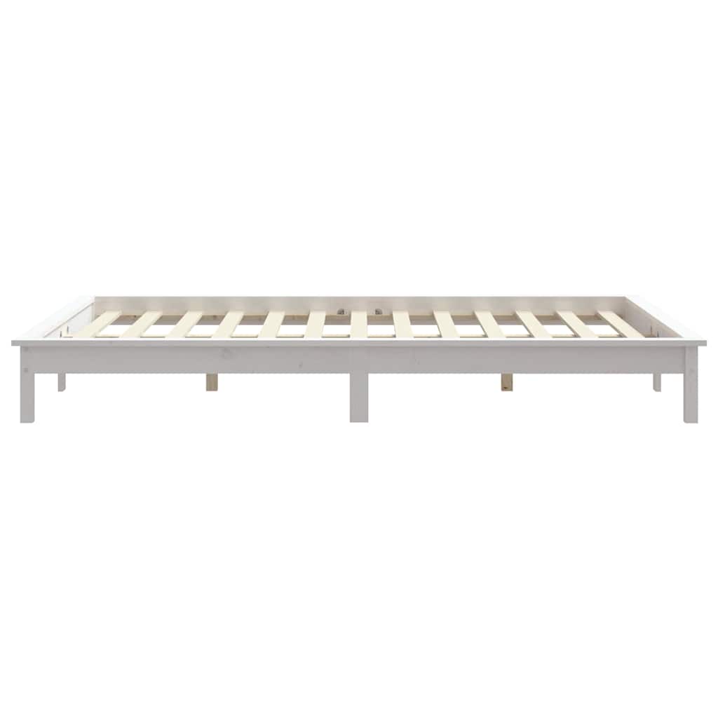 Fehér tömör fenyőfa ágykeret 180 x 200 cm (Super King Size) 6