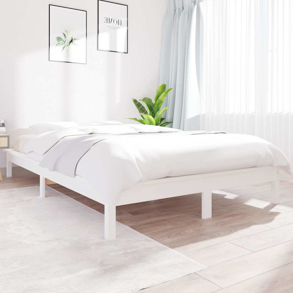 Fehér tömör fenyőfa ágykeret 180 x 200 cm (Super King Size)